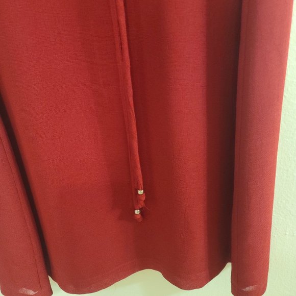 Plaza South Petite Ladies Red Dress Size 8p Midi Length - Picture 8 of 11